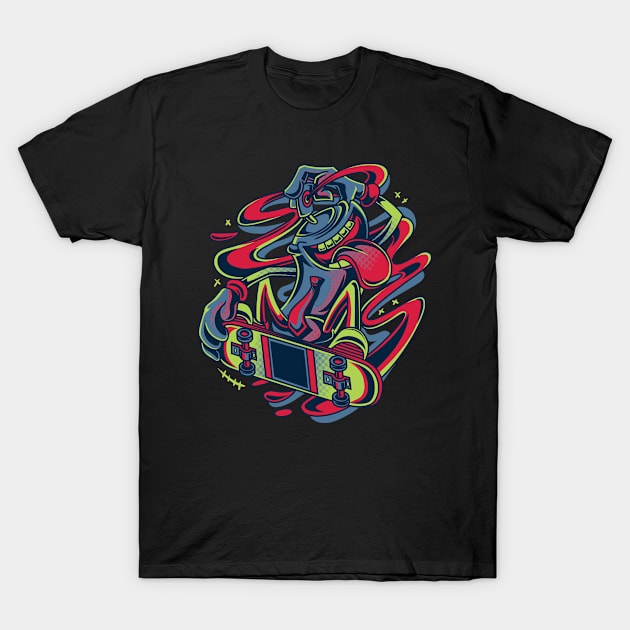 The Abstract Skateboarder T-Shirt by The Lucid Frog